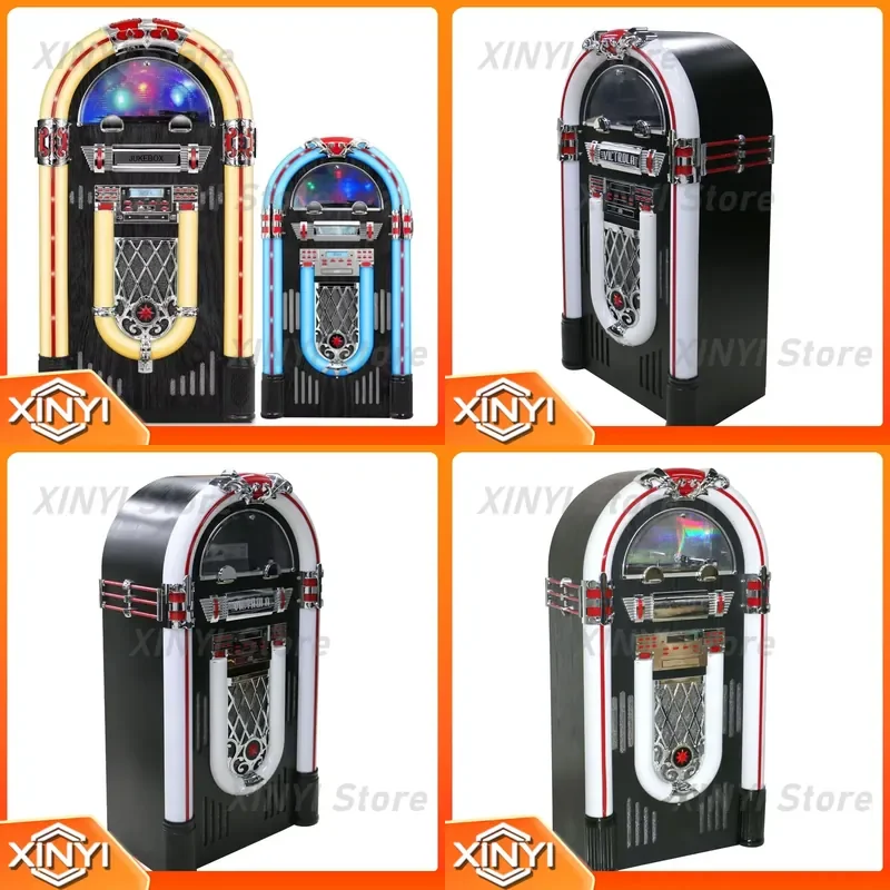 Full Size Big Retro CD BT Turntable Player with LED Colorful Light Music Combo Digital Jukebox for All Models