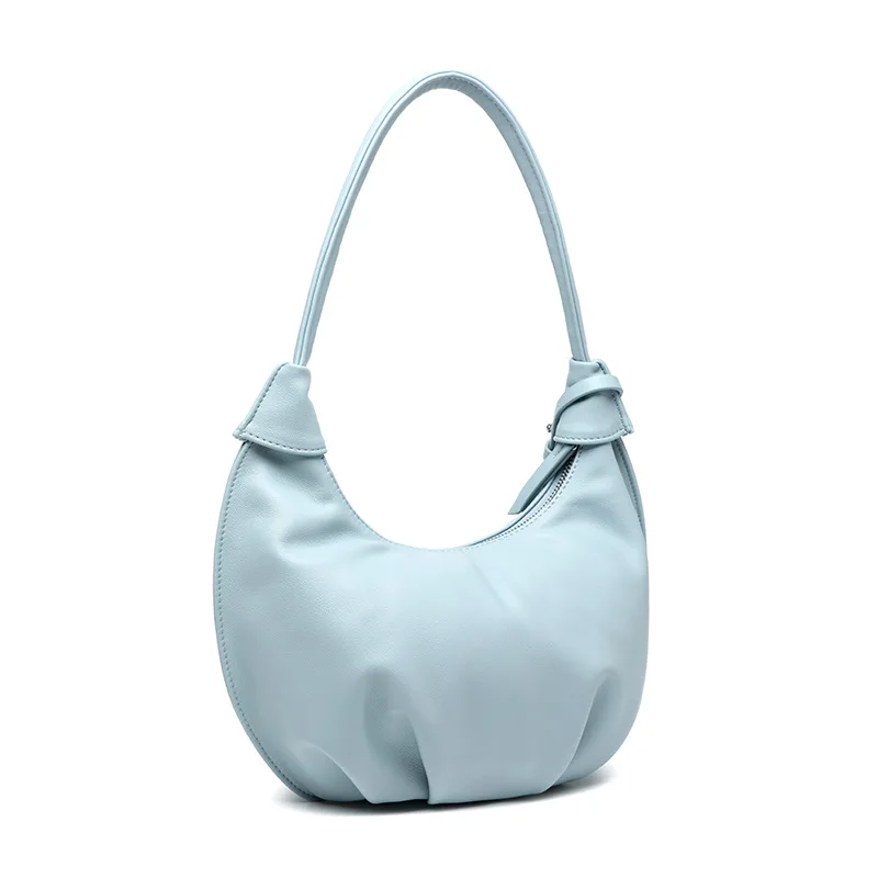 Noes Logo Luxury Brand Cloud Bag French Fold 2024 Fashion Everything Soft Leather Hand Dumpling Bag Woman