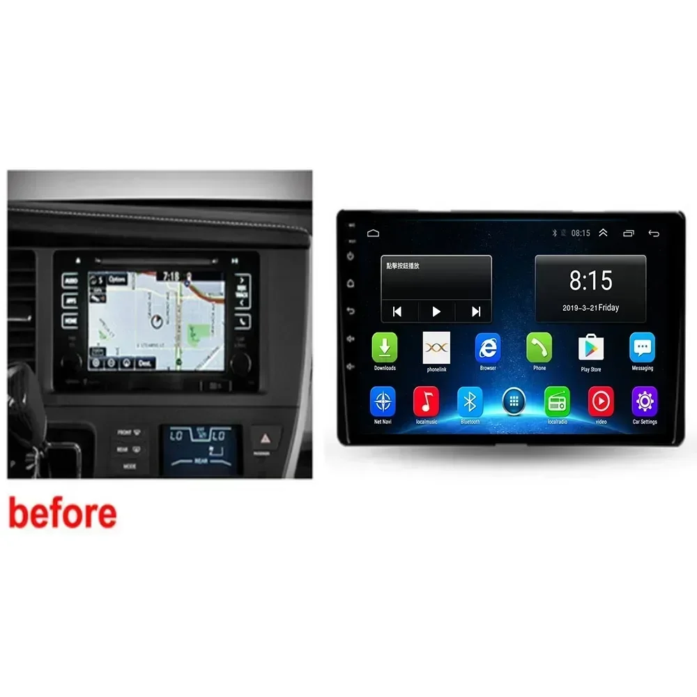 2 Din Android 13 Car Stereo Radio DVD GPS Multimedia Video Player 5G WiFi Camera DSP Carplay For Toyota Sienna 3 XL30 2014-