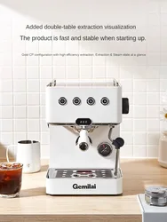 Gemilai 3005L Espresso Machine Semi-automatic Domestic Small Concentrator Extractor Milk Foam Machine Stainless Steel 200V