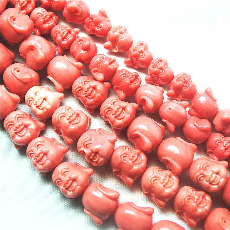 10PCS New Smile Buddha Matching Beads Size 10X12MM 14X15MM 18X20MM Loose Beads Pink Colors Best For Your Jewelry Designs view 4