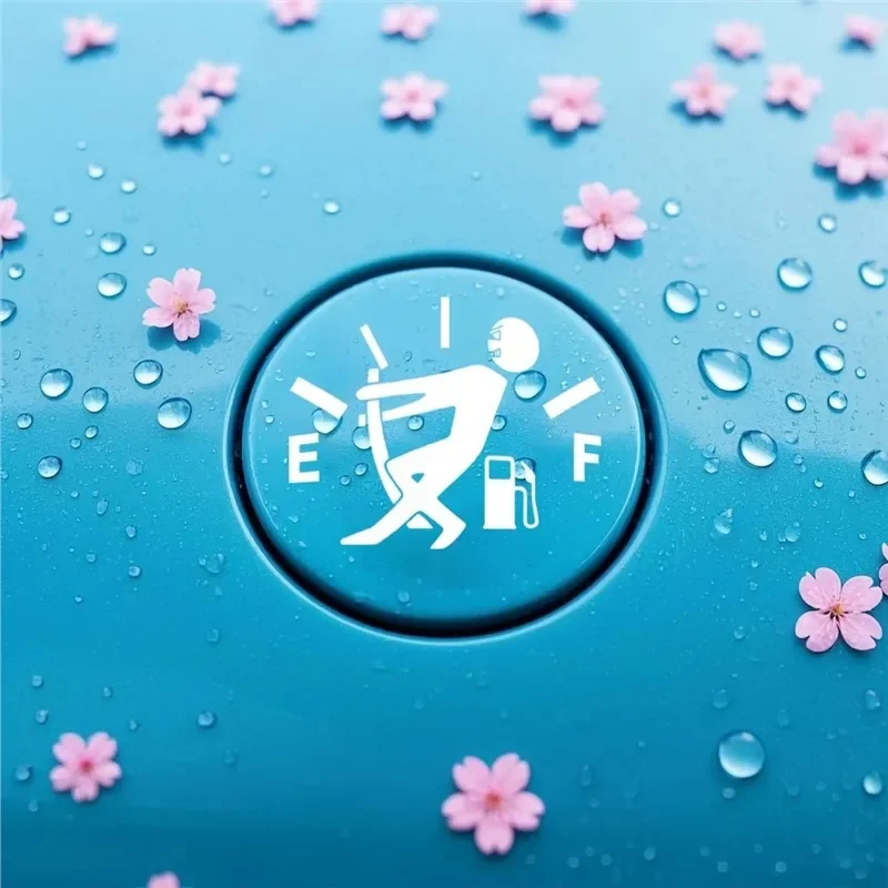 Fuel Tank Cap Sticker Waterproof Creativity Pull Fuel Tank Pointer Sticker Fuel Gage Empty Gas Decal Reflective Auto Exterior