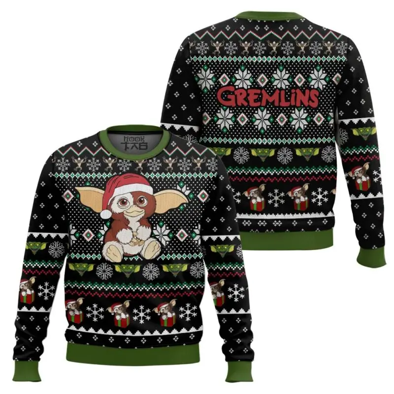 ギズモ グレムリンズ 醜いクリスマスセーター 面白いホリデーパーティープルオーバー 暖かく居心地の良いプラスサイズのセーター 男性用 女性用 クリスマスギフト 2026