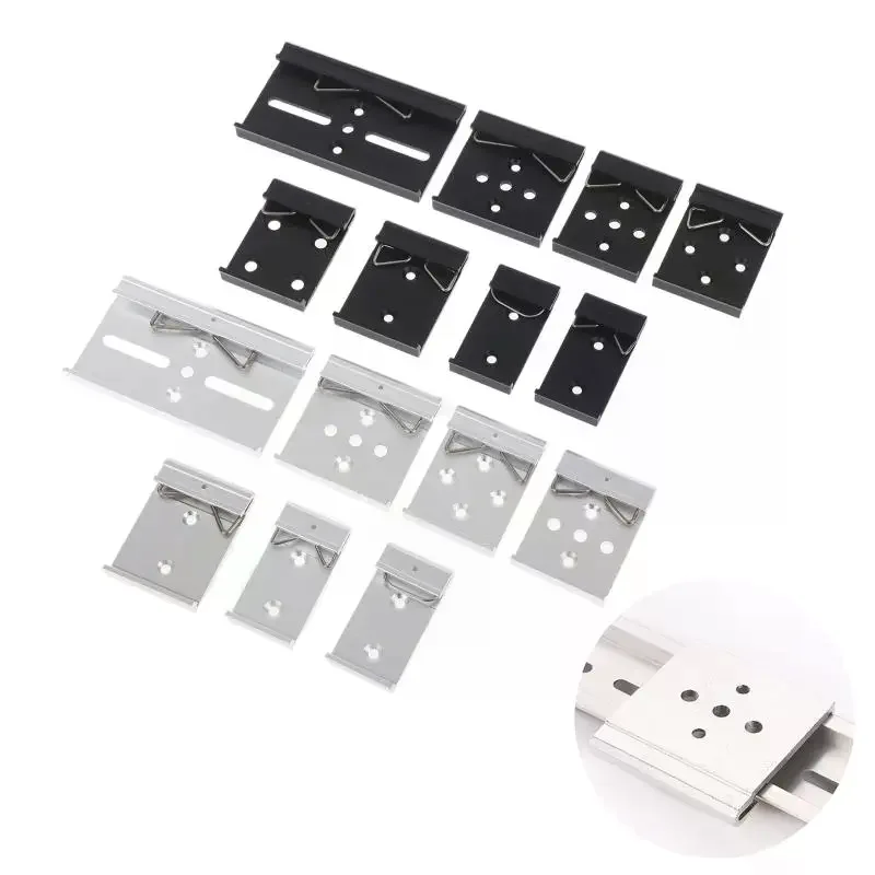25mm 35MM 45MM Metal Din Rail Fixed Clamp Clip Relay Mounting Buckle Simple Fixing Rack with Mounting Holes