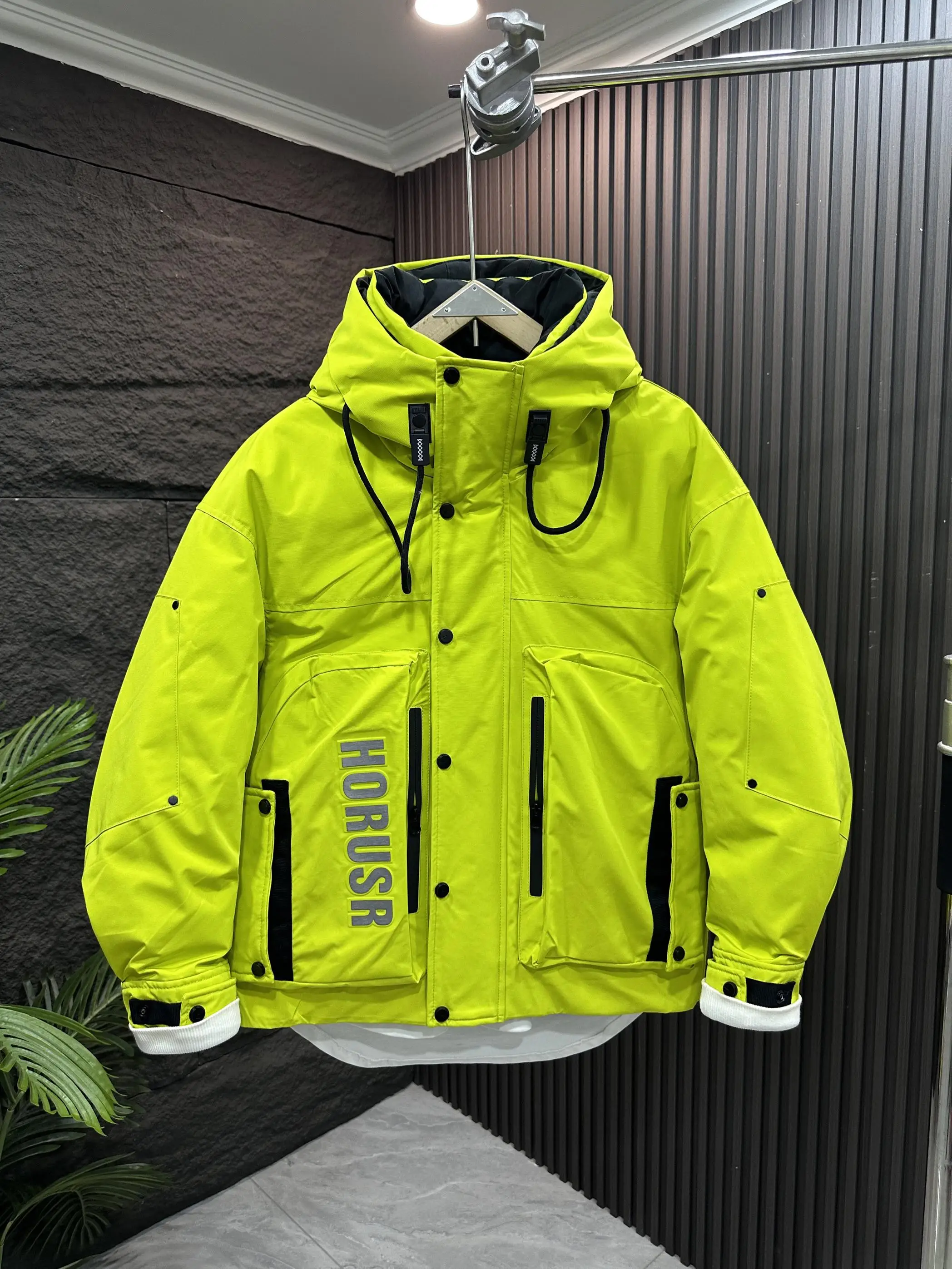 

Мужская рабочая куртка-пальто Thiened White Du Down Jaet American Sle с капюшоном, водонепроницаемая