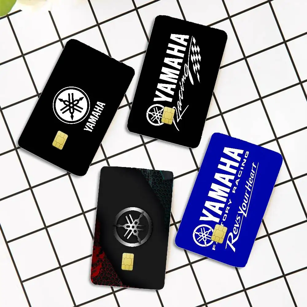Y-YAMAHAs Logo pegatinas de piel de tarjeta de crédito para tarjeta bancaria VISA tarjeta de transporte pegatina impermeable antiarañazos regalo de mujer
