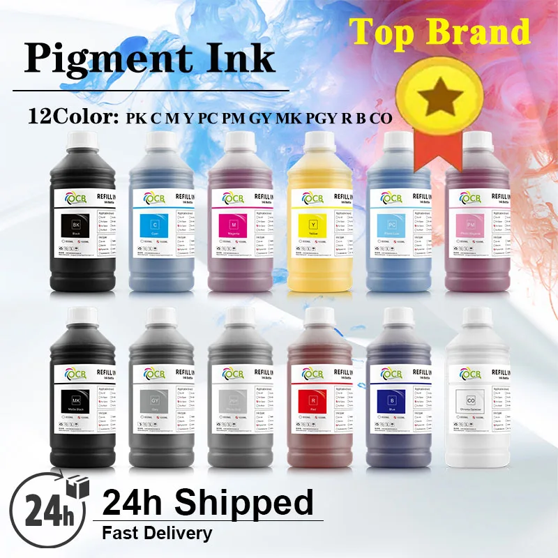 12Color/Set 1000ml Pigment Ink for Canon PFI1700 PFI-1700 57 PFI-1000 Pro 1000 2000 4000 6000 6100 520 540 Pro-1000 4000s 6000s