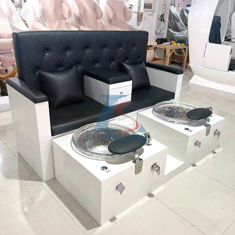 

New Design Double Seaters Salon Manicure Foot Massage Pipeless Foot Spa Massage Throne Pedicure Chair