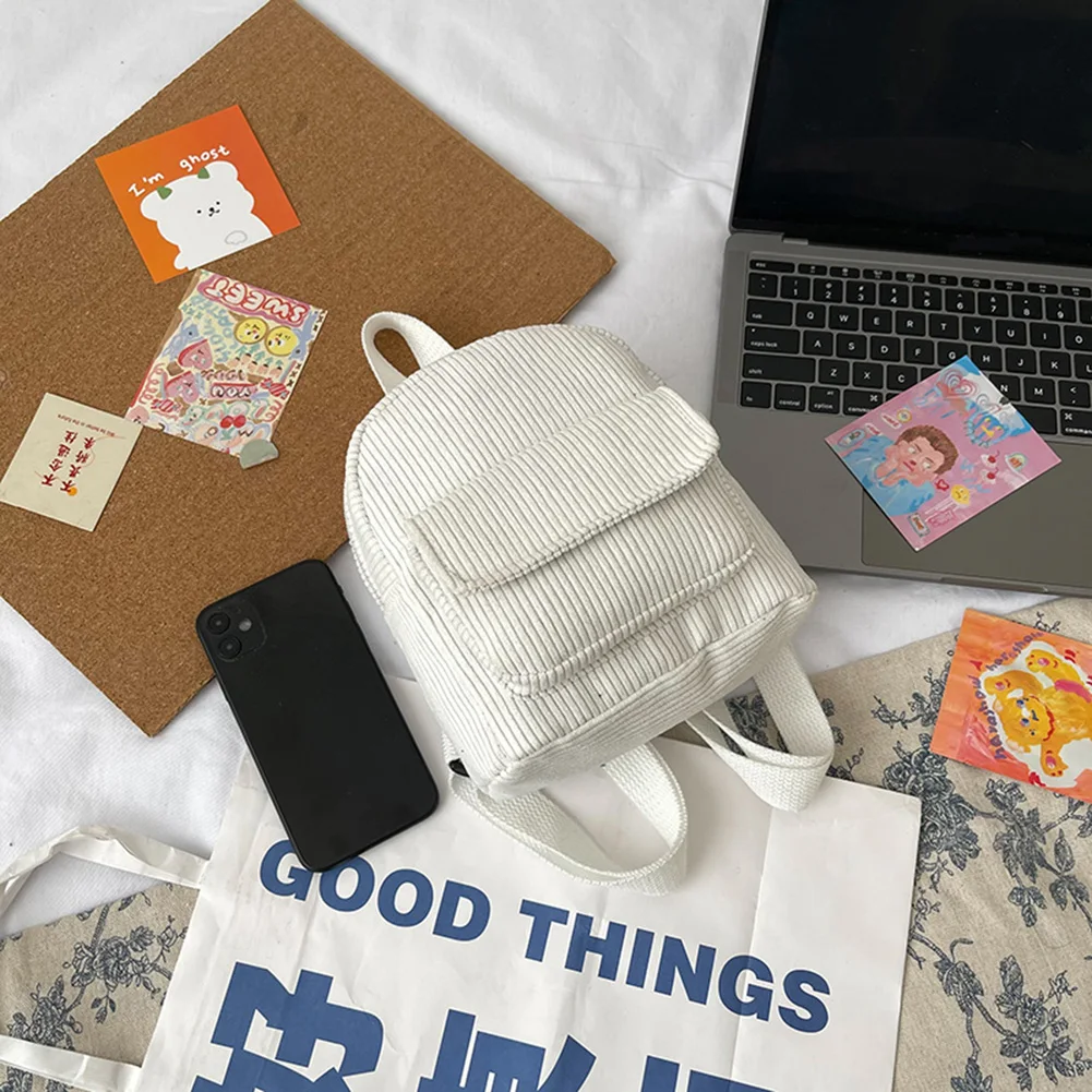 Women Fashion Mini Backpack Versatile Student Girls Bookbag Solid Color Retro Travel Backpack Student Book Bag Aesthetic Purse