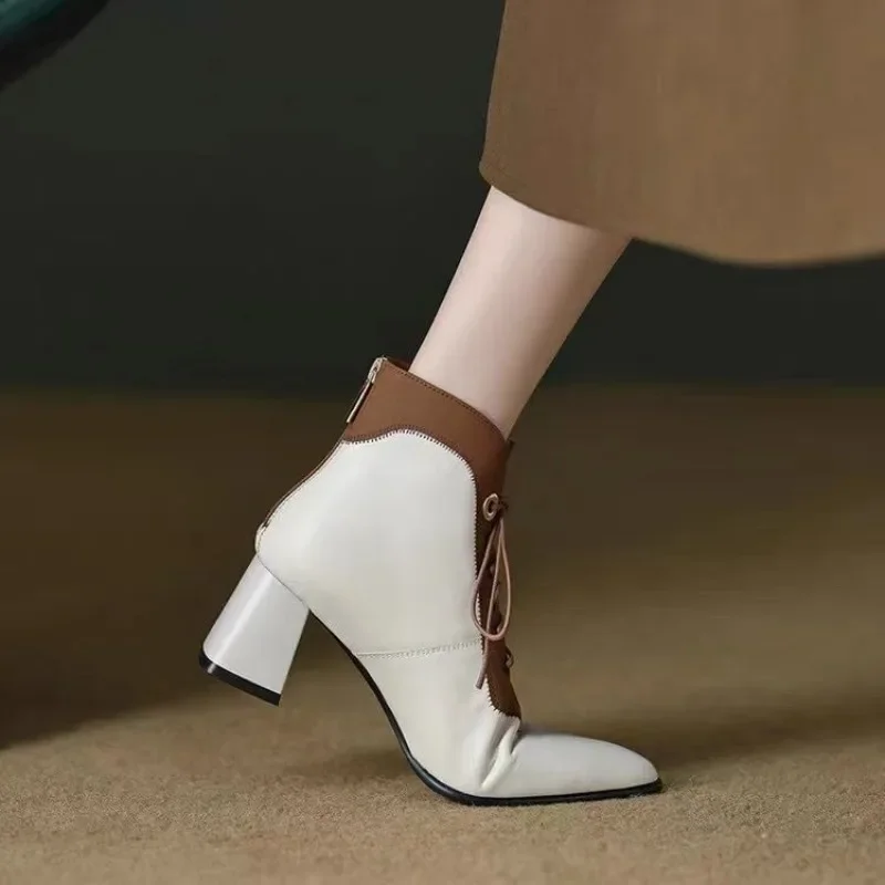 

Мягкие ботильоны во французском стиле, женские ботильоны Y2k Boot On Promotion, новая популярная обувь из искусственной кожи 39, женские короткие туфли