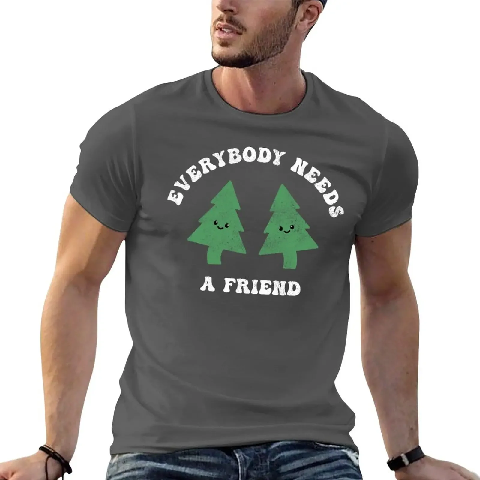 

New Everybody Needs a Friend - Happy Trees Retro Design T-Shirt hippie clothes vintage clothes t shirts for men graphic