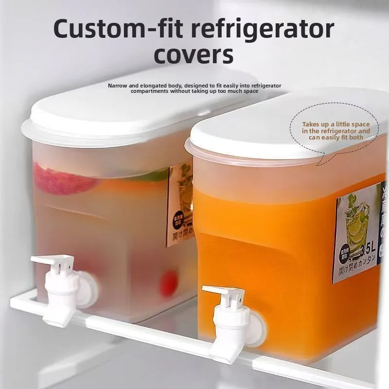 Бытовой холодильник большой емкости 3,8 л, диспенсер для напитков с краном, чайником для воды, глечиком для сока и ведром для холодной воды