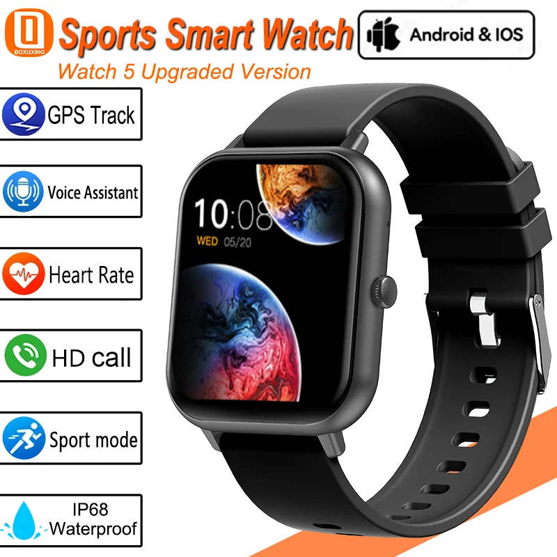 Watch 5 Upgraded Sports Smart Watch 2026 New Men Woman GPS Track HD Bluetooth Call Heart Rate IP68 Waterproof Fitness Smartwatch