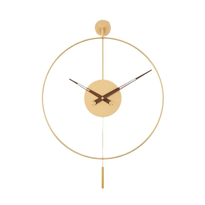 Simple wall clock living room European clock swing hammer retro Roman clock decoration wall clock