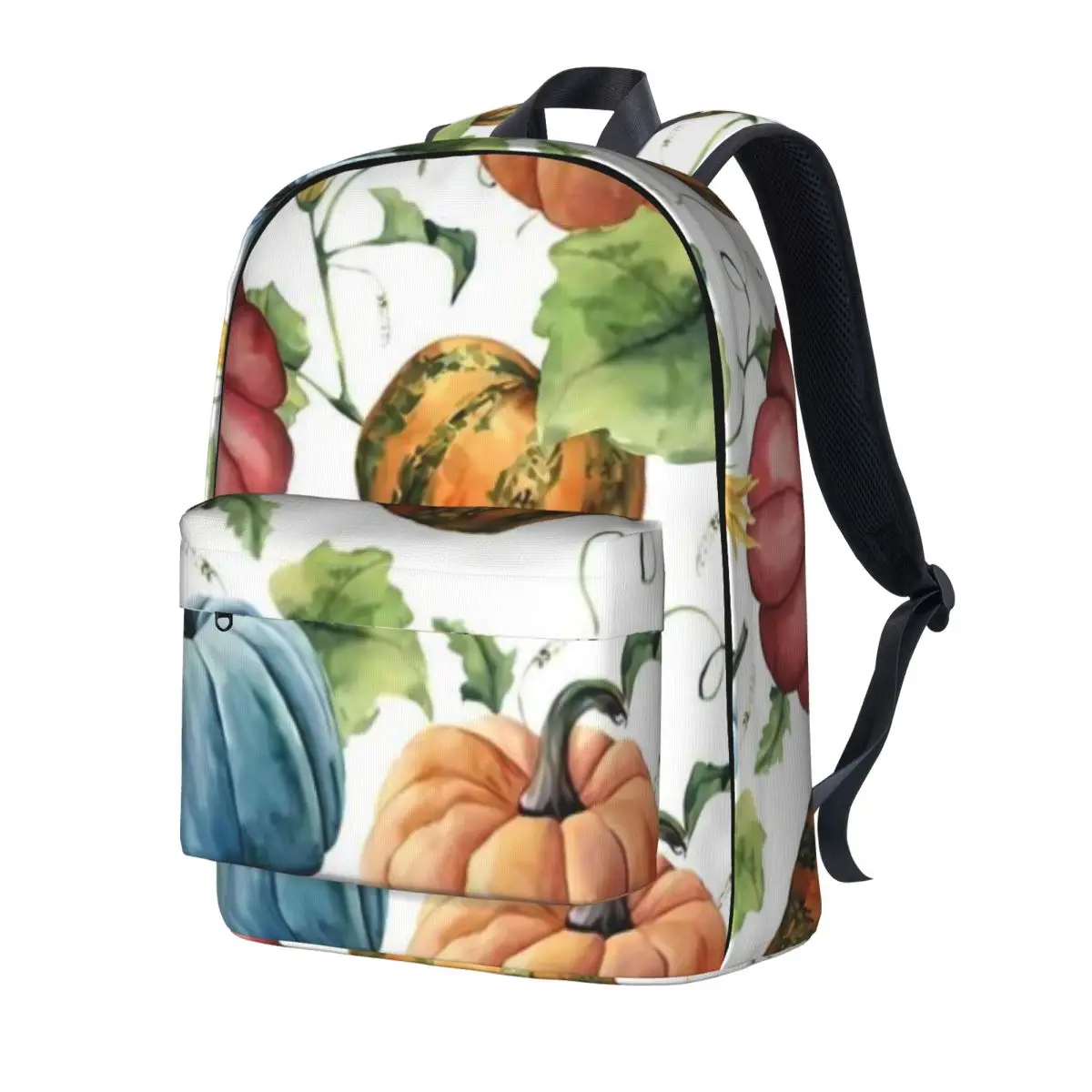 Colorful Fall Pumpkins Backpack Student Orange And Blue Big Backpacks Polyester Cool School Bags Cycling High Quality Rucksack