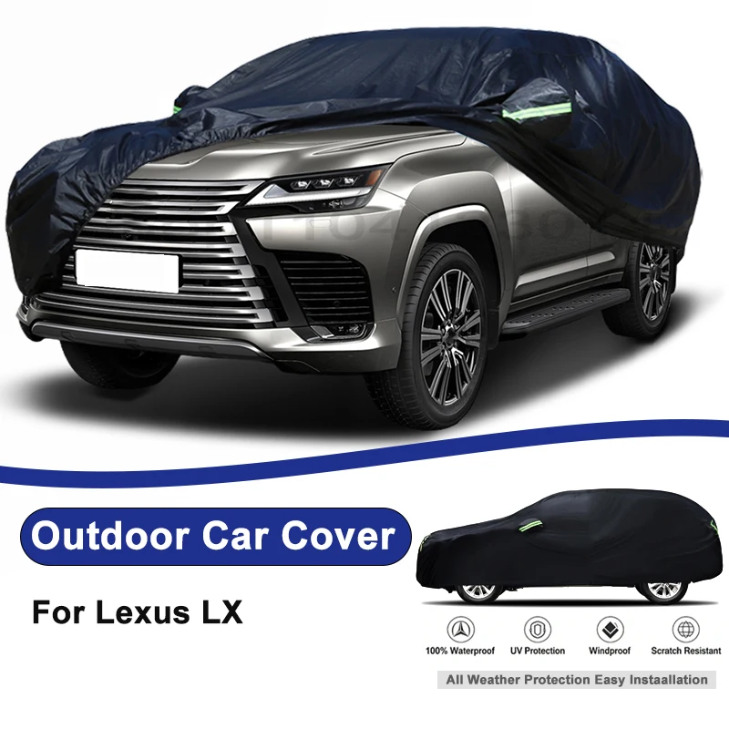 Outdoor Full Car Cover For Lexus LX with Reflective Strips Waterproof Snowproof Dustproof UV Protection Auto Accessories