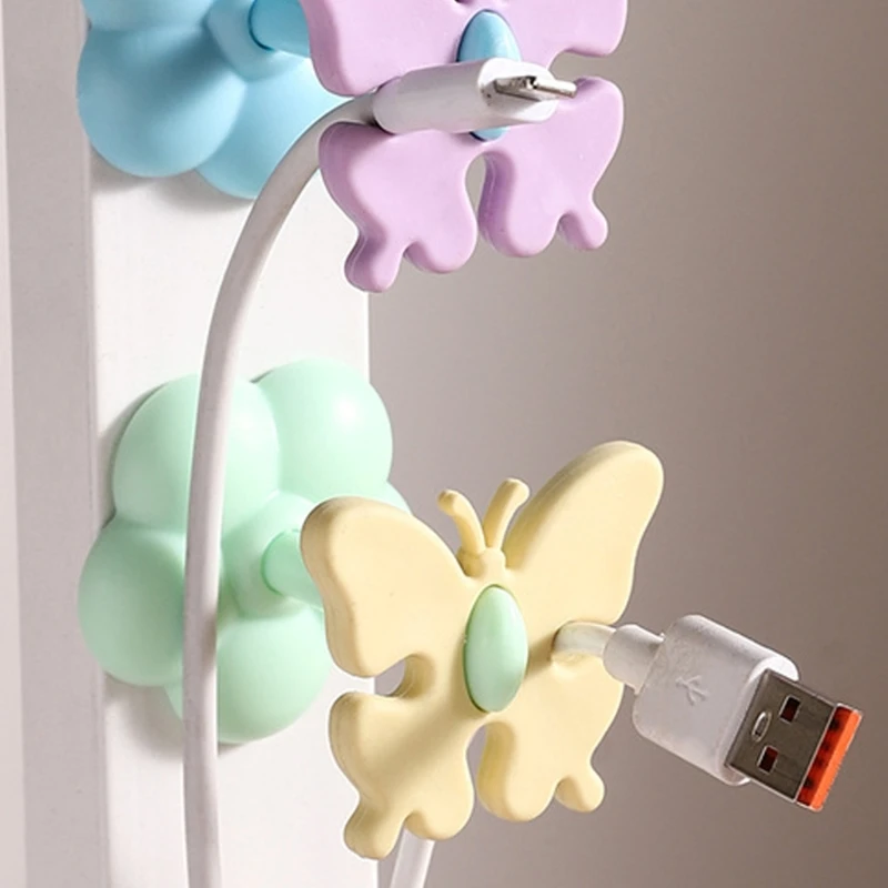 Butterfly Cable Organizers Holder Suitable For Charging Cords Tidy Workshop Flexible ABS Materials Desk Home Travel Use 896C
