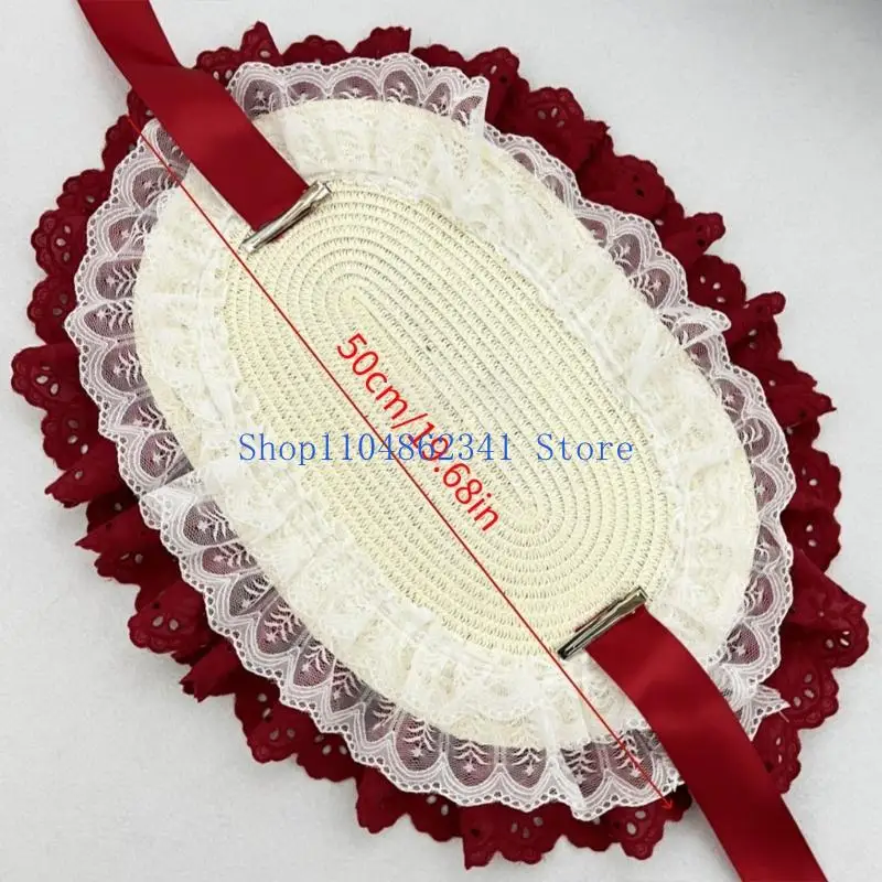 5asd อะนิเมะหมวกหรูหรามือเย็บลูกไม้ออกแบบตกแต่งผมเหมาะสำหรับเครื่องแต่งกายกิจกรรมกิจกรรมกลางแจ้งปรับพอดี