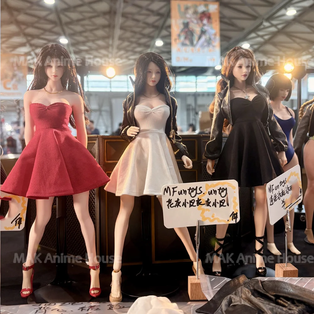 1/6 مقياس ألف خط الفرنسية الخصر مقصوص مظلة تنورة قصيرة سترة جلدية الملابس نموذج ل 12 ''أنثى عمل الشكل الجندي #6