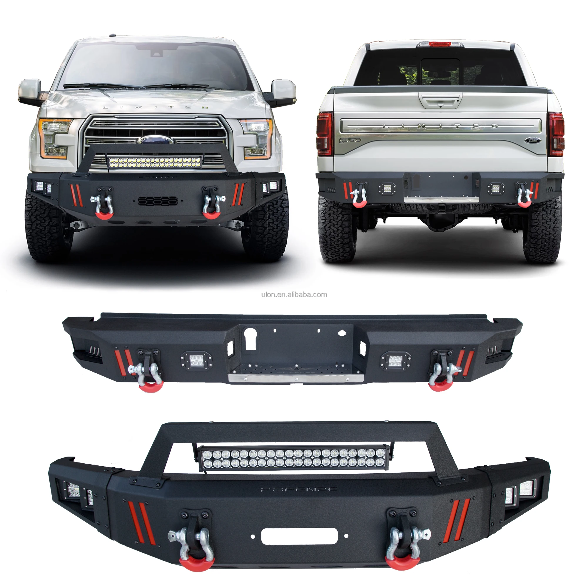 

Hot Sell Truck Bumper Full Width Front Bumper and Rear Bumper Combo fit 2015 2016 2017 Ford F150 (Excluding Raptor & Ecoboost)