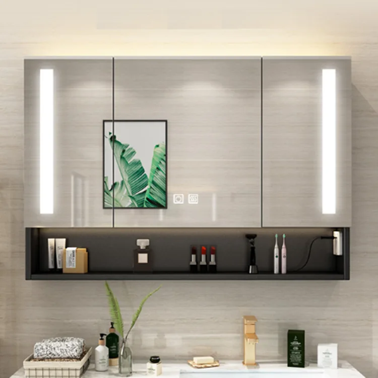 Smart mirror cabinet Stainless steel led mirror box Black cabinet Open frame cabinet Luminous