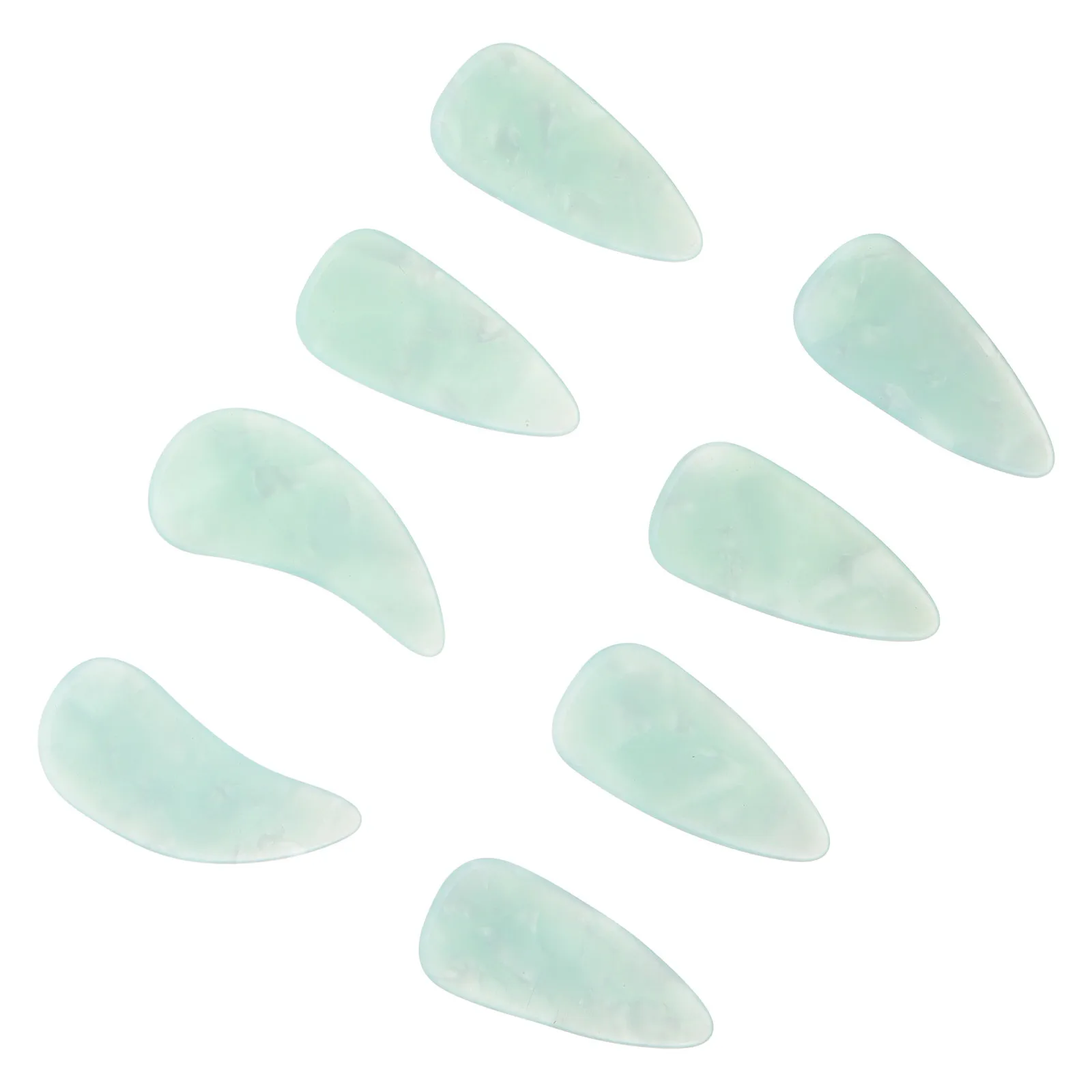 

8pcs Guzheng Finger Picks Reusable Medium Light Green Resin Nails For Chinese Zither Practice Performance Beginners