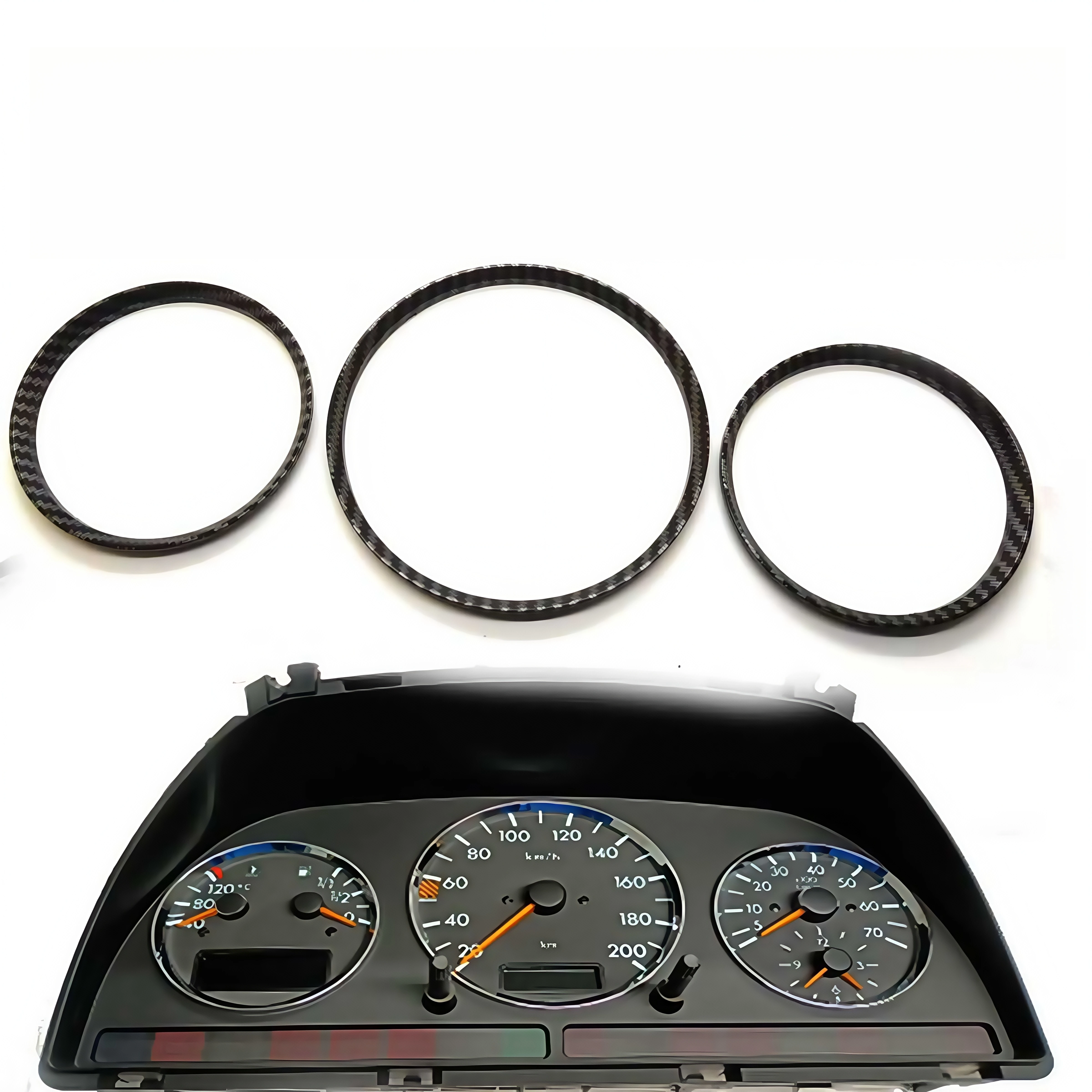 Car Accessories Carbon Fiber Style Speedometer Gauge Dial Ring Instrument Panel Ring fit For Mercedes Benz W163 ML Class