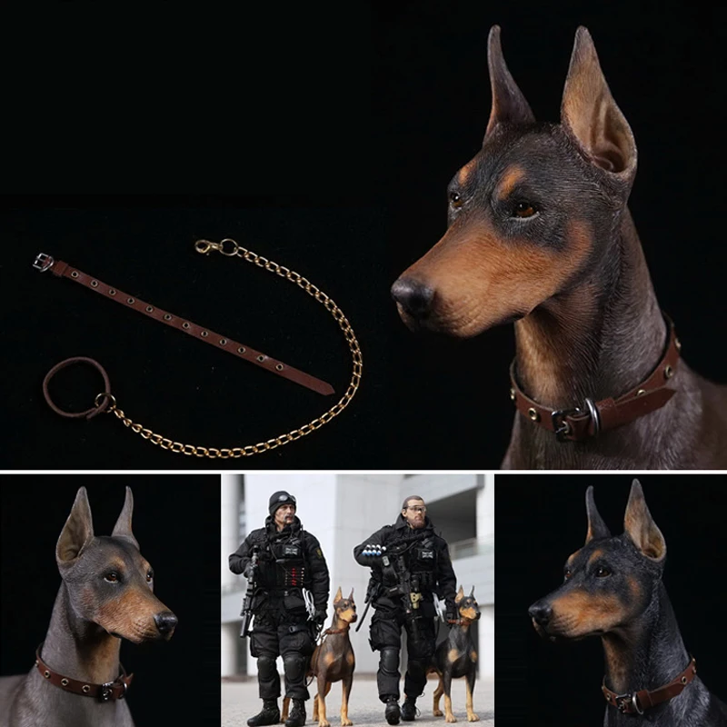 Mnotht 1/6 Schaal Doberman Pinscher Model Collecties Speelgoed Hars Dier Hond Model Voor 12in Action Figure Accessoires Speelgoed