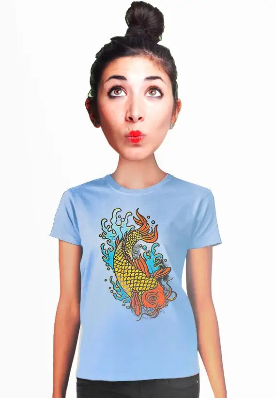 Koi T Shirt Japanese Gift Idea For Women Fish Beach Ocean Lovers Gifts Teen Geeks Who Like Hip Edgy Shirts Funny Large