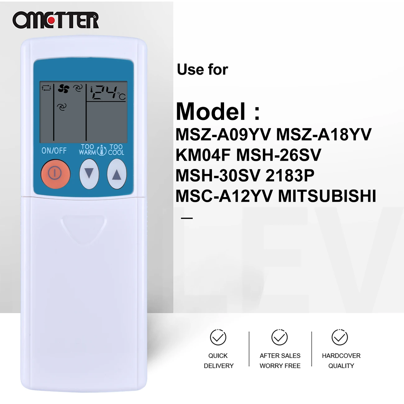 Air Conditioner Remote Control for Mitsubishi MSZ-A09YV MSZ-A18YV KM04F MSH-26SV MSH-30SV 2183P MSC-A12YV