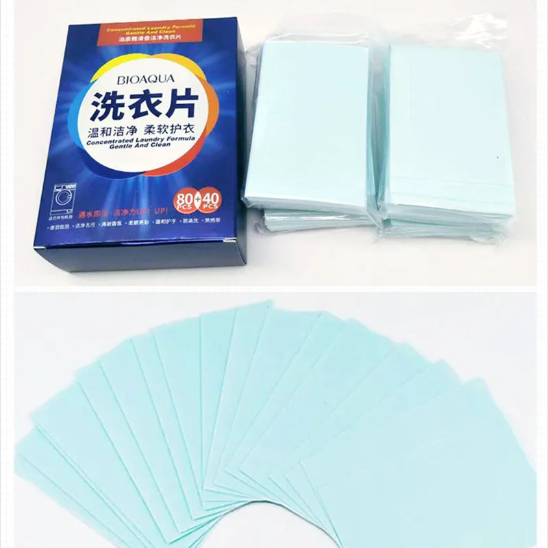 40pcs Efficient Detergent New Fragrance Formula Laundry Detergent Sheet Concentrated Washing Soap Gentle Washing Powder