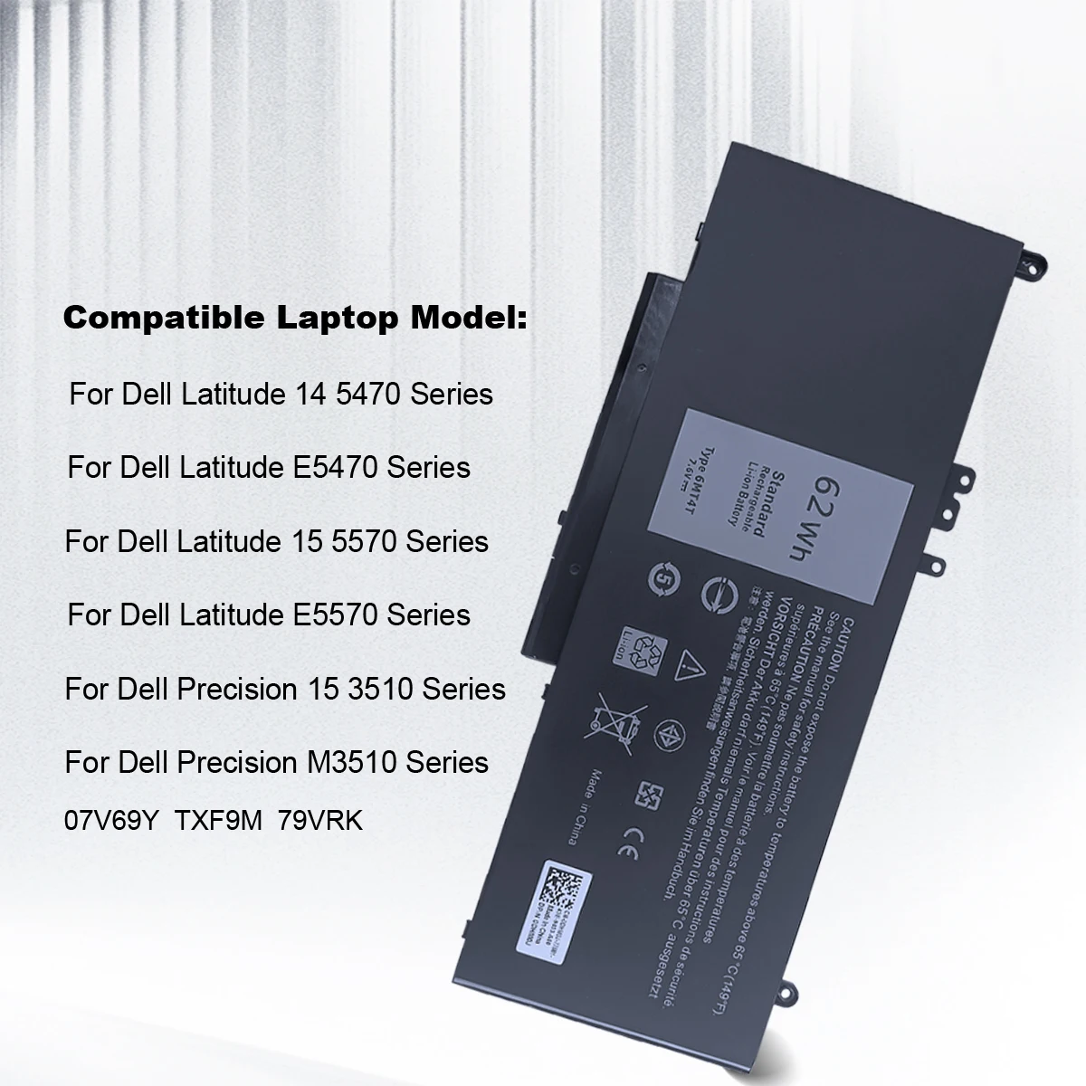 Imagem -06 - Bateria do Portátil 6mt4t para Dell Latitude E5470 E5570 14 5470 15 5570 Precisão 15 3510 M3510