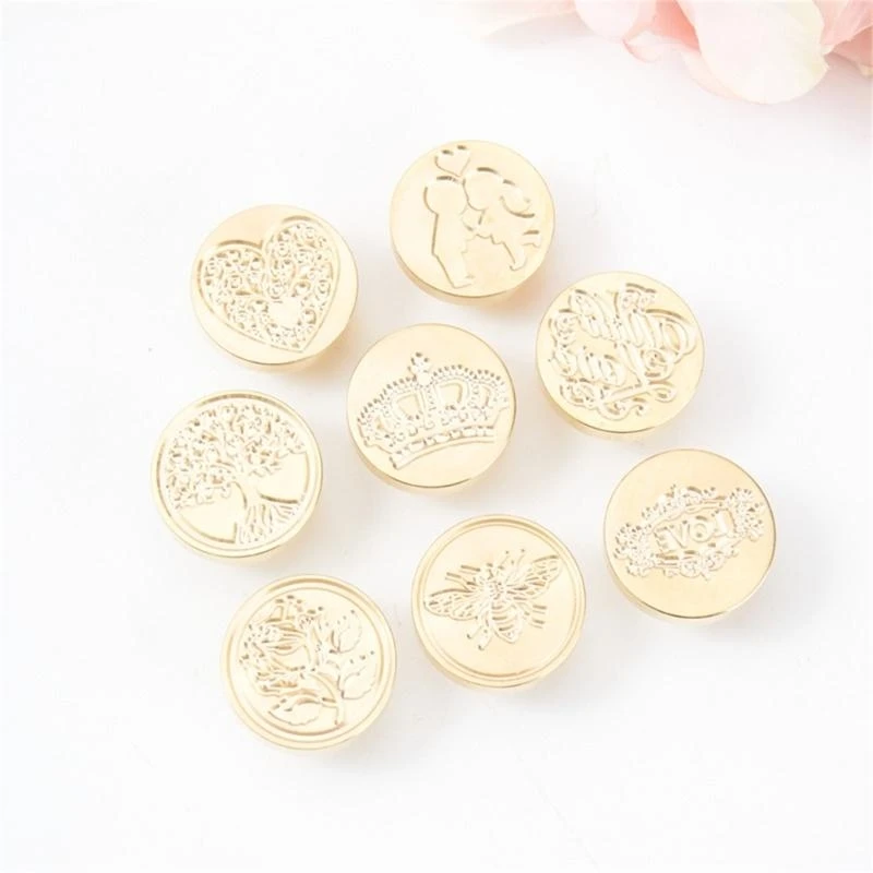 652F Brass Head Love Wax Seal Stamp Retro Sealing Waxed Stamp for Card Envelope Scrapbooking Invitation Photo Decoration