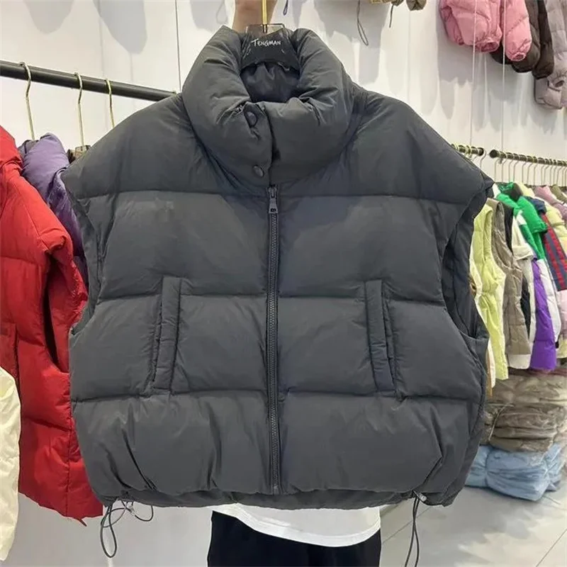 Parkas chauds pour femmes, manteaux à simple boutonnage, gilet kaki, taille haute décontractée, vestes élégantes Y2k épaisses, automne hiver