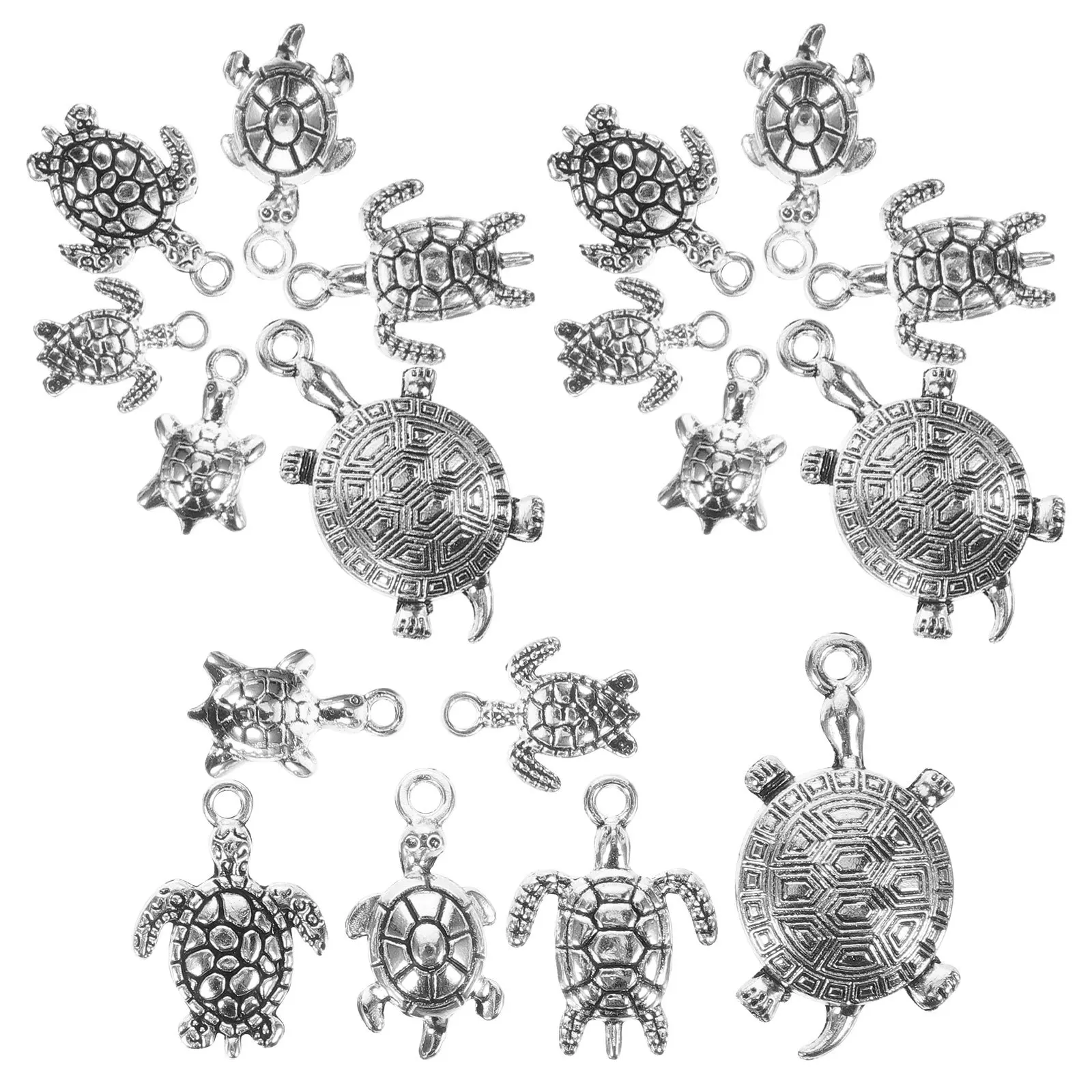 

18Pcs Turtle Pendant Charms Jewelry Making Supplies Keychain Accessories Delicate Design Not Scratch Keychain Pendants