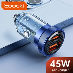 Toocki 45W Dual Ports USB Type C Car Charger Quick Charge For iPhone Xiaomi Samsung HUAWEI PD AFC SCP QC Fast Charge Car Charger