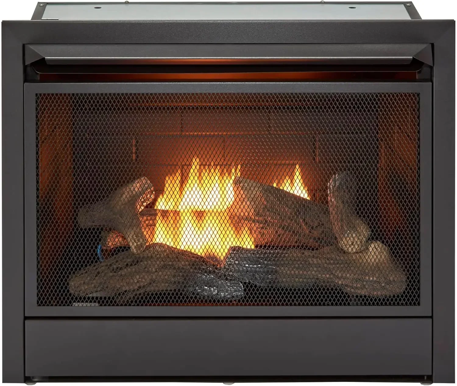 

Customizable Ventless 26,000 BTU Heats 1,350 Square Feet Dual Fuel No-Clearance Gas Fireplace Insert With Remote Control, Black