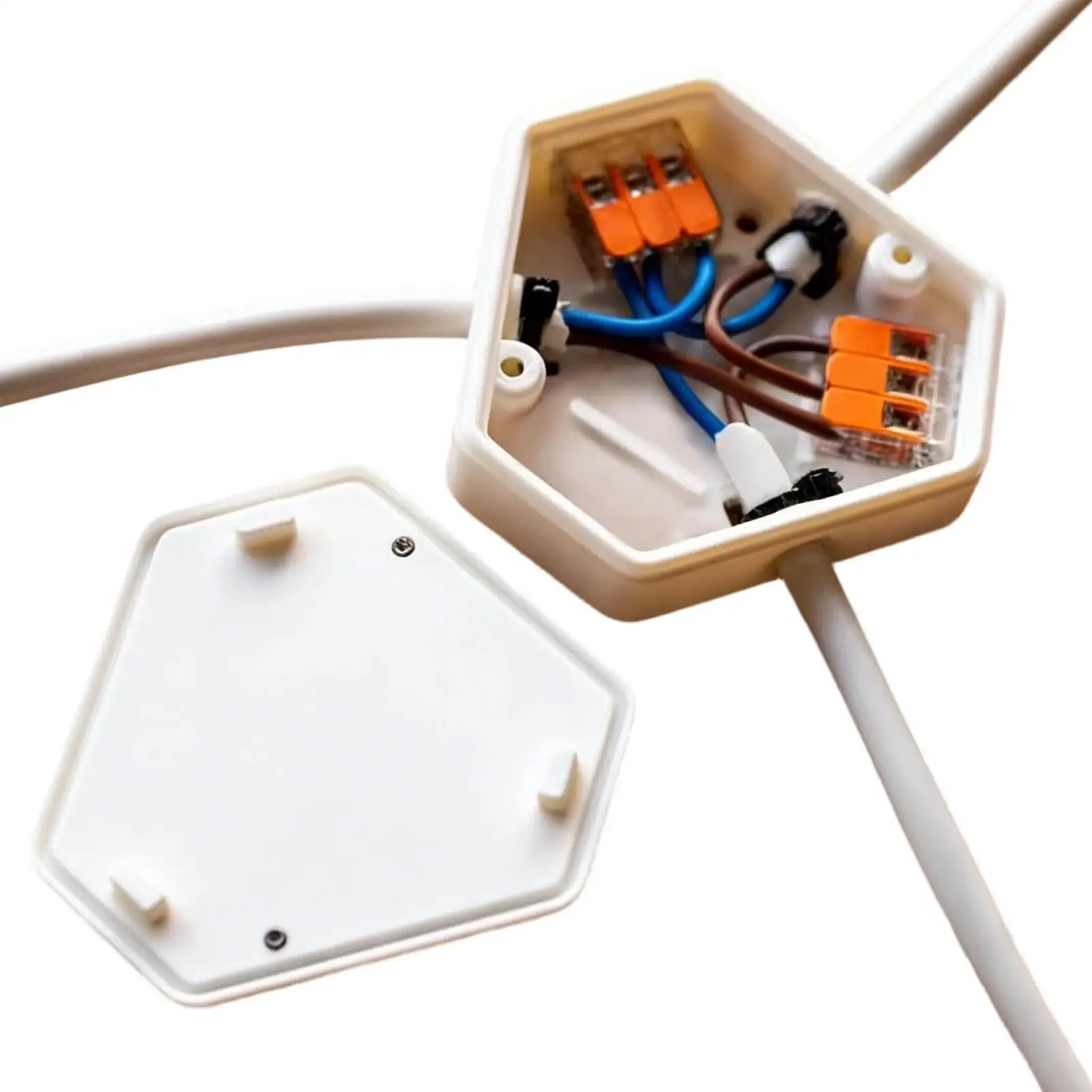 Electric Junction Box White Plastic 3-Way Terminal Case Outdoor Junction Box for External Mounting Box Junction Box