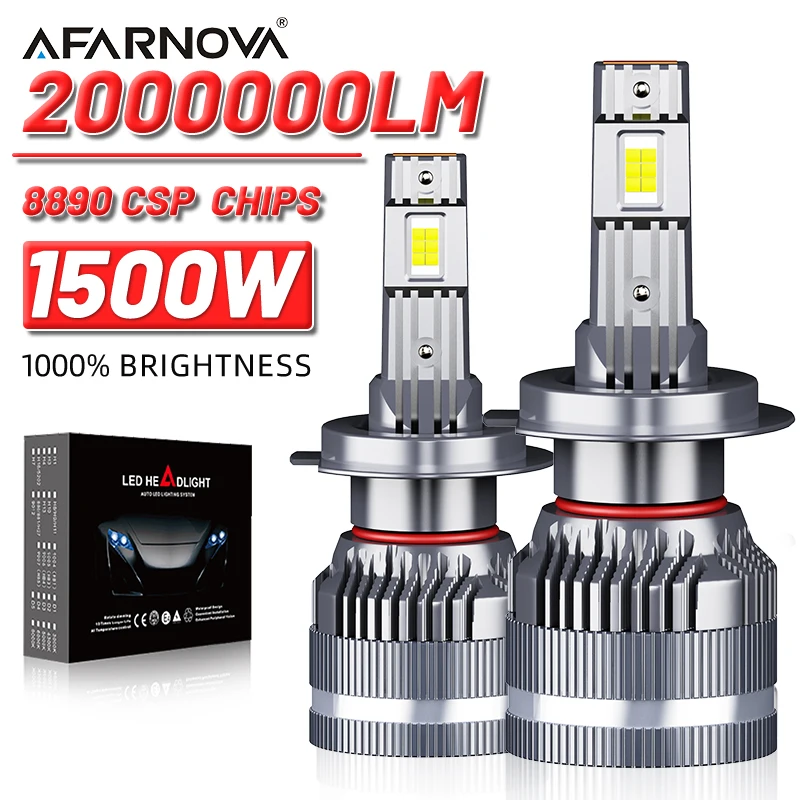 

2PC led H7 H1 Car Headlights Canbus H11 9005 9006 9012 H4 High Low Beam LED 12V 24V 6000K 8890 Two-side CSP Chip Cars Turbo Lamp