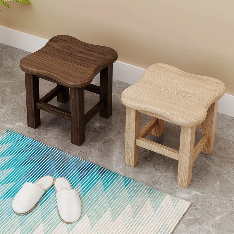 Modern Simplicity Household Solid Wood Stool Living Room Square Small Footrest Tea Table Low Stools Muebles