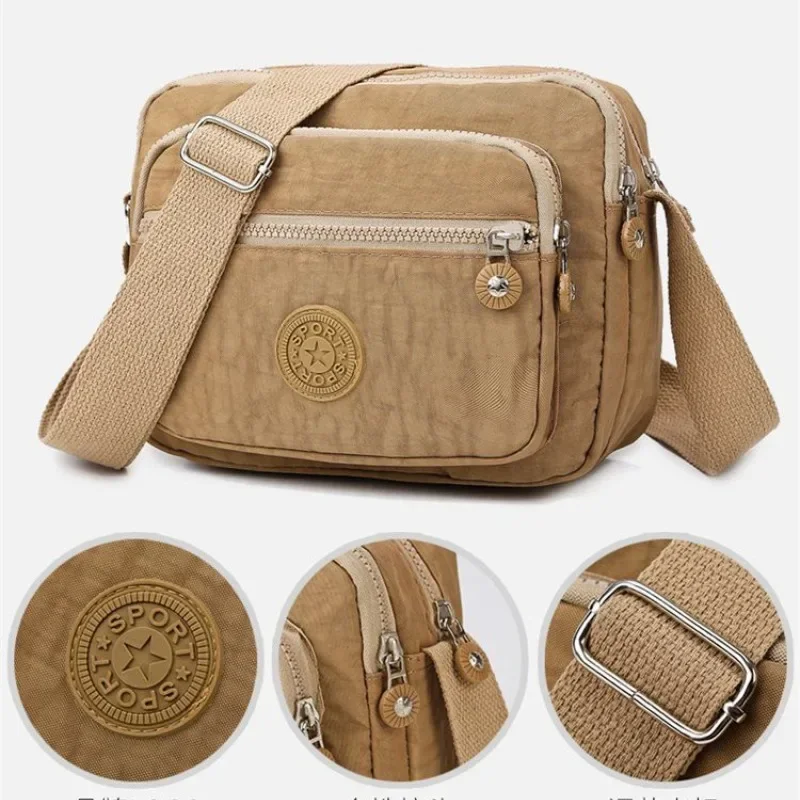 Nuova borsa a tracolla impermeabile in Nylon tinta unita borsa a tracolla portatile di grande capacità borsa per registratore di cassa borsa per