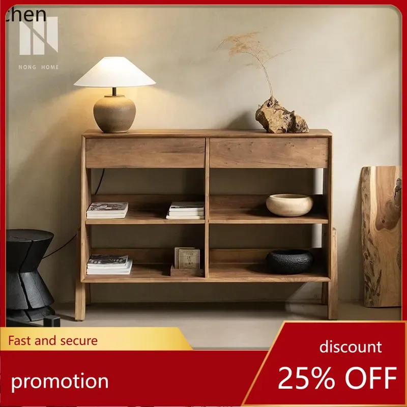 

HT solid wood dining side cabinet combination tea cabinet Japanese-style medieval style solid wood storage wine cabinet