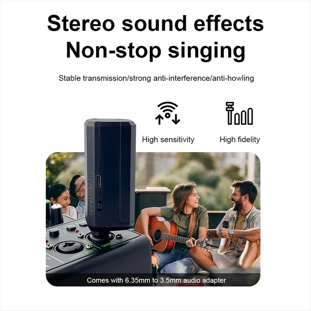 HowAA87 Wireless Handheld Microphone 2.4G Portable Microphone System with for Home KTV Karaoke Clear Voice, Crisp Sound