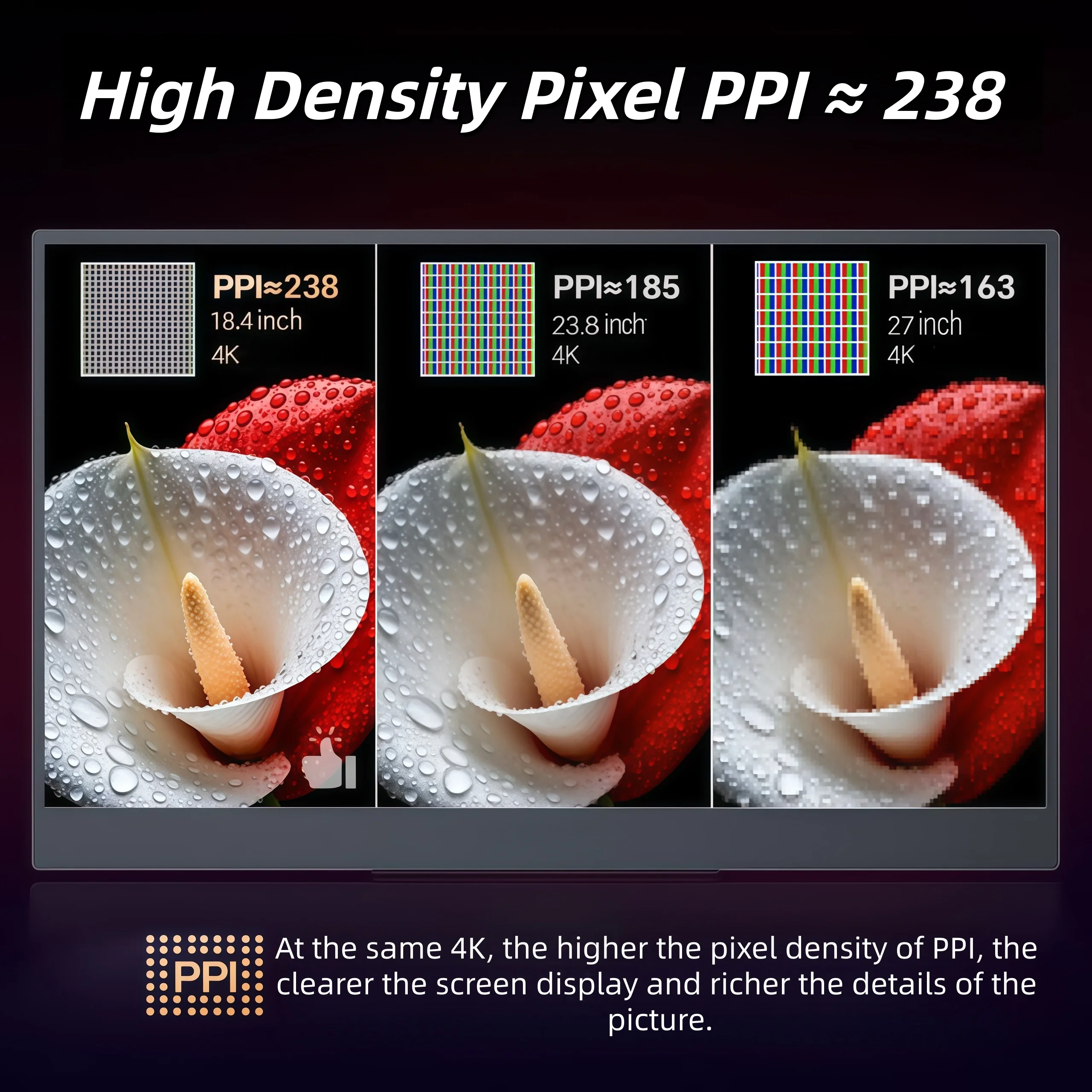 شاشات ألعاب محمولة UPERFECT QLED 18.4 تعرض 4K 60 هرتز USB C HDMI لأجهزة الكمبيوتر المحمول PS5/4 Switch Mac Xbox شاشة تمديد ثانية