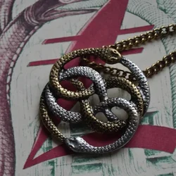 Vintage Fashion Punk Twisted Snake Pendant Necklace Jewelry Women's Men's Snake Knot Articulated Snake Pendant Chain Accessories