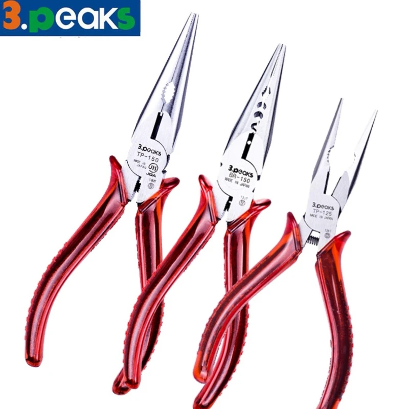 3peaks Japan High Precision Flat Pointed Diagonal Cutting Pliers 5 6 8 Inch Durable Carbon Steel Wire Cutters for DIY Crafting