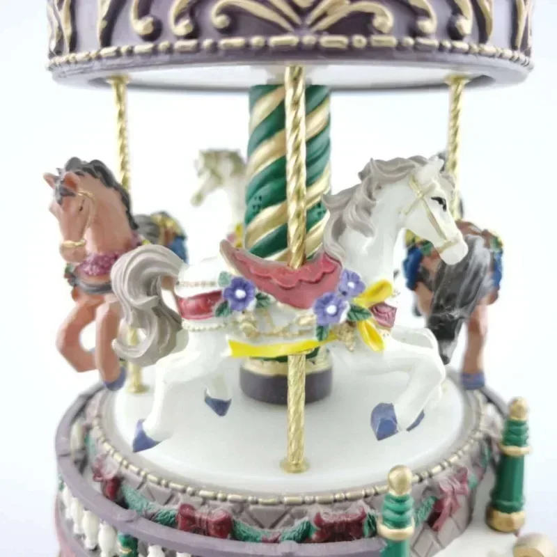 

Merry-go-round music box Christmas gift creative resin crafts ornaments A