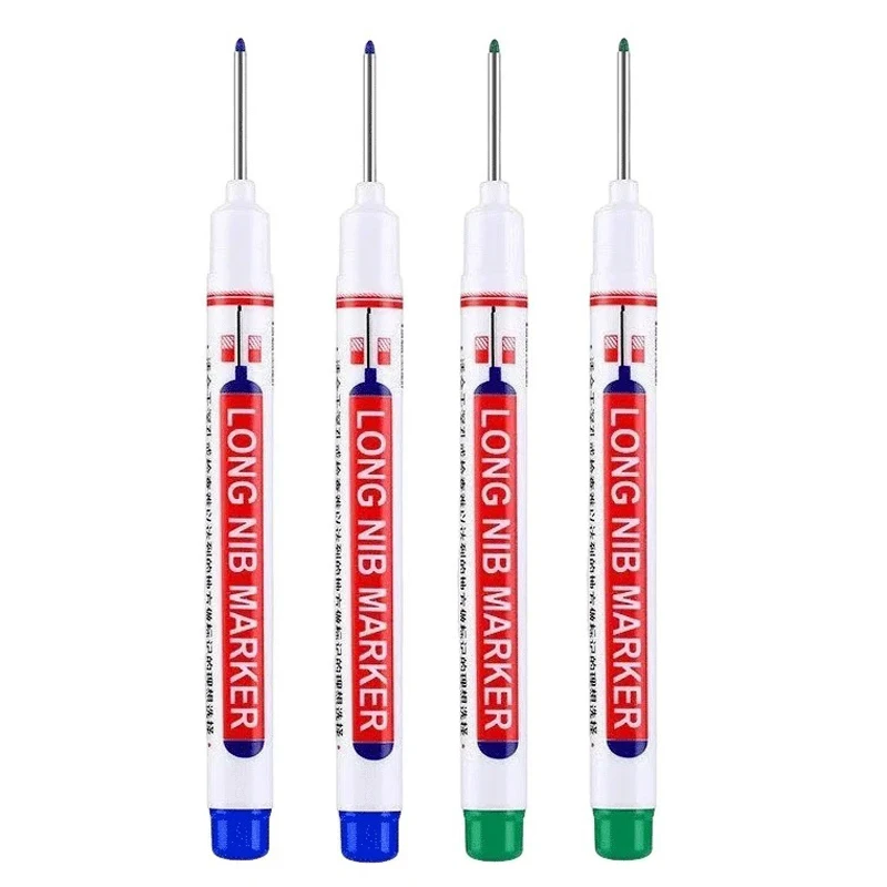 4 Teile/satz 20mm Tiefe Loch Lange Spitze Kopf Marker Für Metall Perforieren Stift Wasserdicht Bad Holzbearbeitung Dekoration Multi-zweck