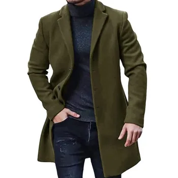 Male Streetwear Jackets Man's Solid Color Casual Outerwear And Coats Single Breasted Lapel Wool Men's Jacket For Spring Winter 7