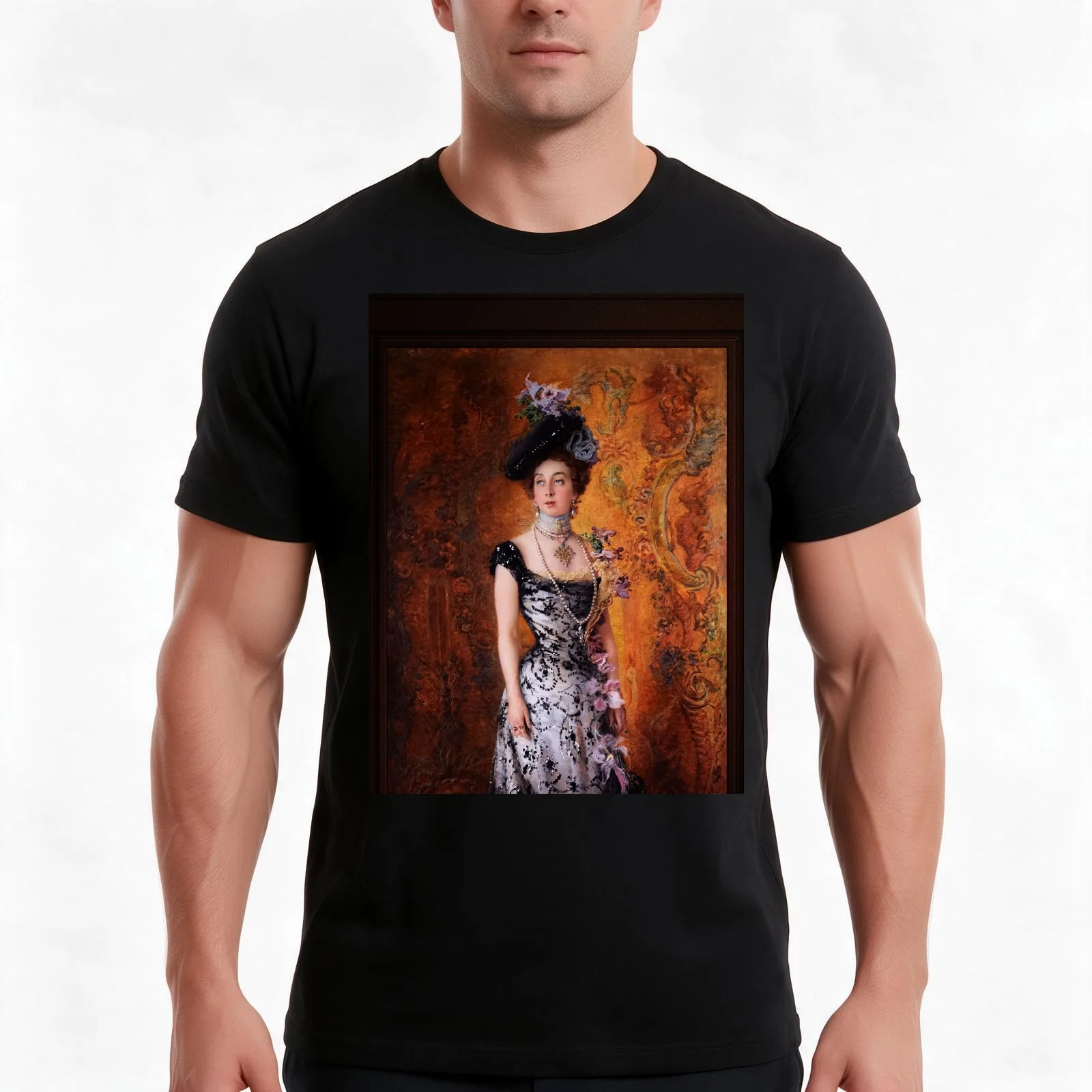 Portrait of Maria Alexeevna Matavtina by Konstantin Makovsky Remastered Xzendor7 Classical Art Old Masters Reproductions T-Shirt